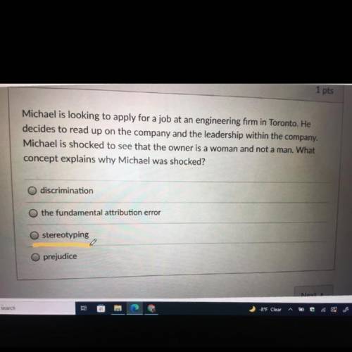 1 pts

Michael is looking to apply for a job at an engineering firm in Toronto. He
decides to read