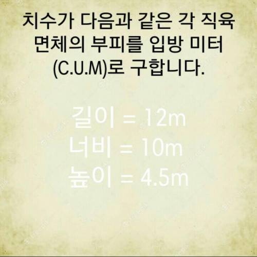 Find the volume in cubic meter (C.U.M) of each of the cuboid whose dimensions are :

length = 12 m