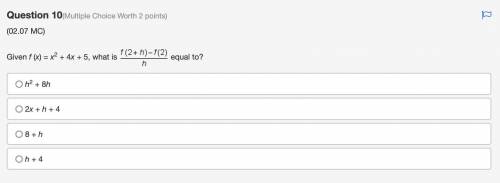 Given f (x) = x² + 4x + 5, what is