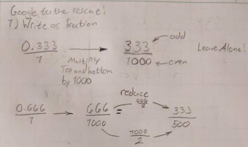 AHH HALP

0.333 as a fraction
0.666 as a fraction
0.343434 as a fraction 
1.432432 as a fraction
PL