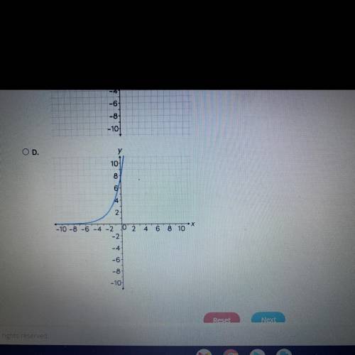 Select the correct answer.

Function g is a transformation of the parent exponential function, f(x