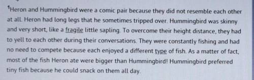 HELP ME OUT PLS

Paragraph 1 is important to the story because it establishes that Heron and Hummi