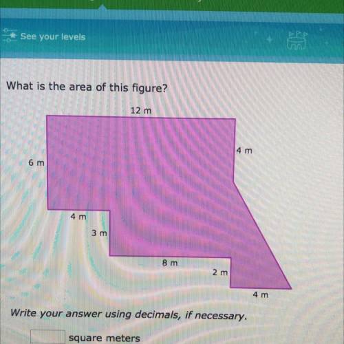 I need help finding the area if this figure in square meters I’ll mark your brain list