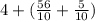 4 +  (\frac{56}{10}  +  \frac{5}{10} )