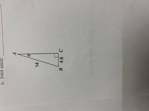 Find the missing angle for each triangle below and state the tool you used to find the angle.