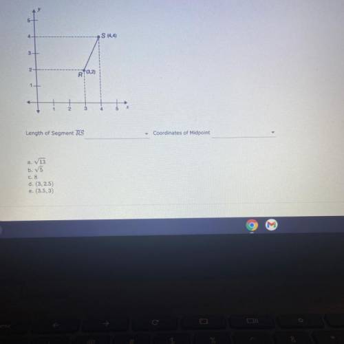 Using the midpoint and distance formulas, calculate the coordinate of the midpoint and the length o