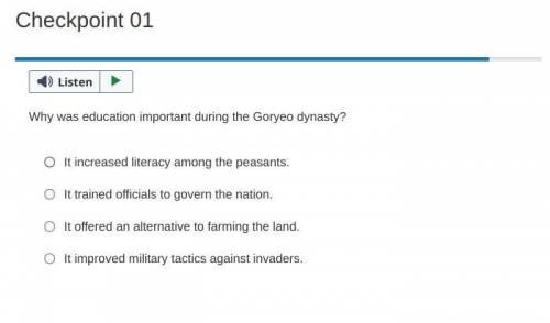 Help me please Why was education important during the Goryeo dynasty?