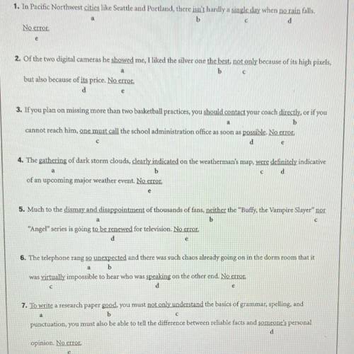 Choose the letter which represents the sentence report and correct it. Explain you’re reasoning l?