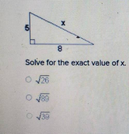 Solve for the exact value of x.