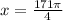 x=\frac{171\pi }{4}