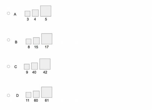 when three squares are joined at their vertices to form a right triangle, the combined are of the