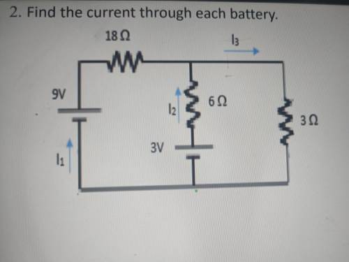2. Find the current through each battery.