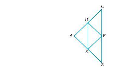 In the figure below, points D,E and F are the midpoints of the sides of ABC.

Suppose DF=34,AC=36