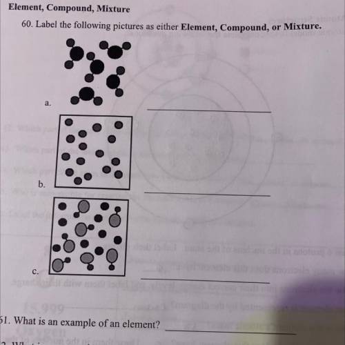 Label the following pictures
as either Element, Compound, or Mixture.
pls help