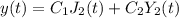 y(t) = C_1J_2(t)+C_2Y_2(t)