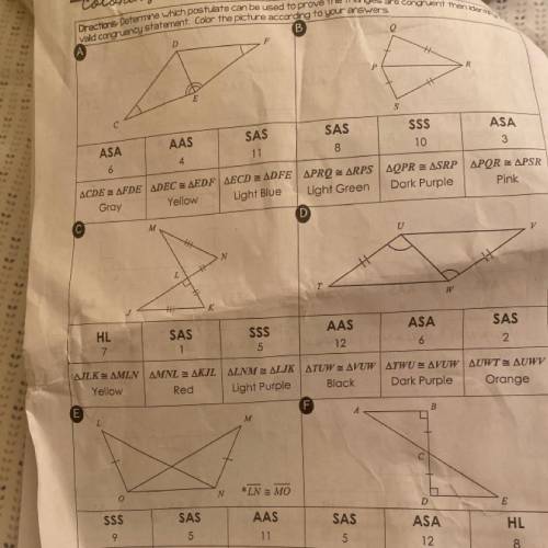 Which postulate can be used to determine congruence of the triangles then identify the valid congru