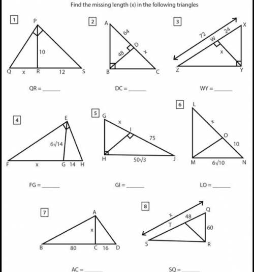 Answers for 1-8 please