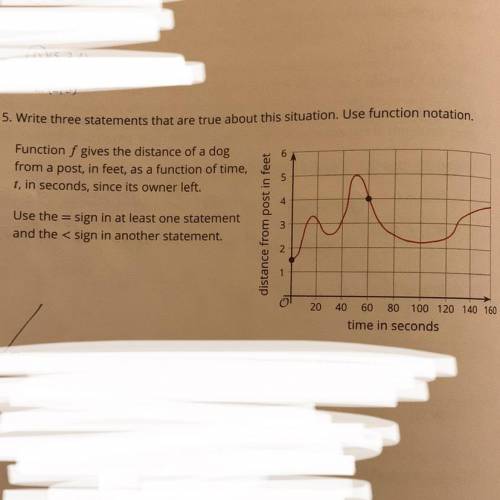 Write three statements that are true about this situation use function notation