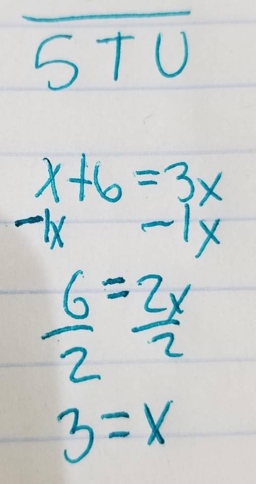 T is the midpoint of SU. If ST = x + 6 and TU = 3x, what is ST?
