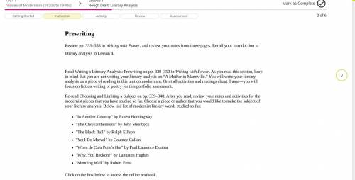 Voices of Modernism (1920s to 1940s)

LESSON 8
Rough Draft: Literary Analysis
here pics need help