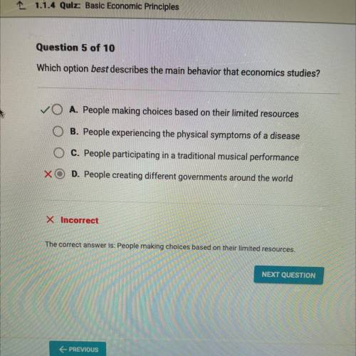 Which option best describes the main behavior that economics studies?