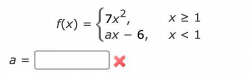 Find the constant a such that the function is continuous on the entire real line.