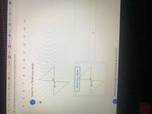 Solve for x, show your work