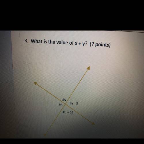 PLEASE HELP!! What is the value of x+y?