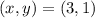 (x, y) = (3, 1)