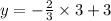 y =  -  \frac{2}{3}  \times 3 + 3