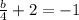 \frac{b}{4}   + 2 =  - 1