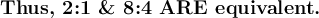 \large\textbf{Thus, 2:1 \& 8:4 ARE equivalent.}