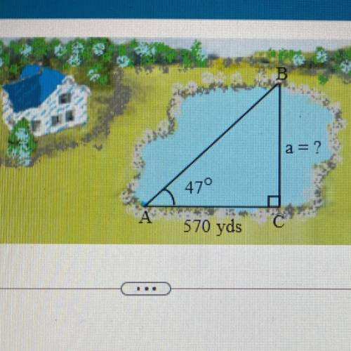 To find the distance across a lake, a

surveyor took the measurements in the
figure shown. Use the