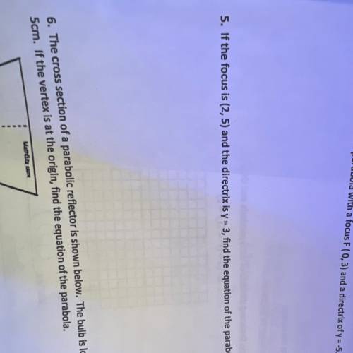 If the focus is (2, 5) and the directrix is y=3, find the equation of the parabola.