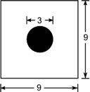 Sophia throws a dart at this square-shaped target:

Part A: Is the probability of hitting the blac