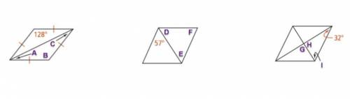 PLEASE HELP!!!
Find the measures in each parallelogram