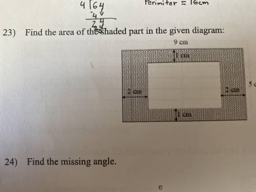 Find the area of the shaded part in the given diagram