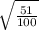 \sqrt{\frac{51}{100} }