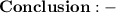 \sf{\red{\bold{Conclusion :-}}}