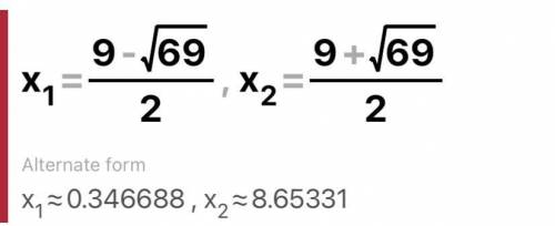 Solve by completing the square and hunt for twice the larger root. x^2-9x+3=0