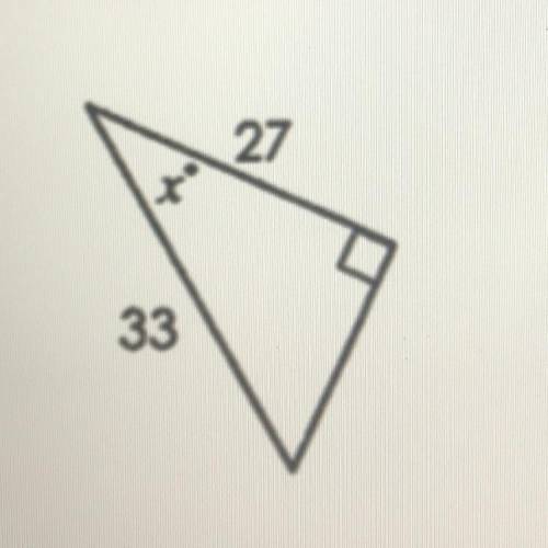 Solve for x in a right triangle (show work)