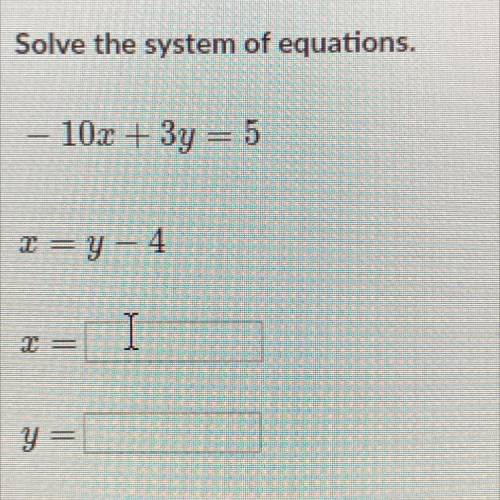 Please solve the system of equations!!