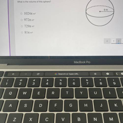 What is the volume of this sphere?

9 m
O 10247 m
o
o 9721 m3
O 7291 m
O 811 m3