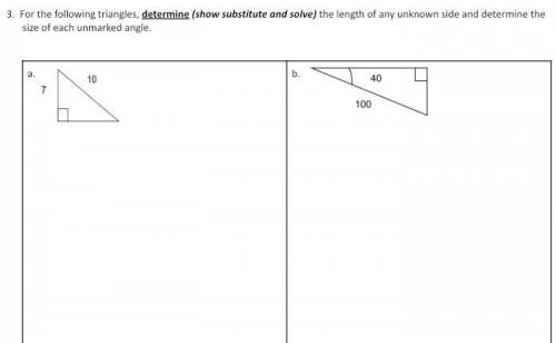 Help with these please:) trig SOH CAH TOA right angle triangles