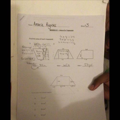 How do you find the area of these trapezoids