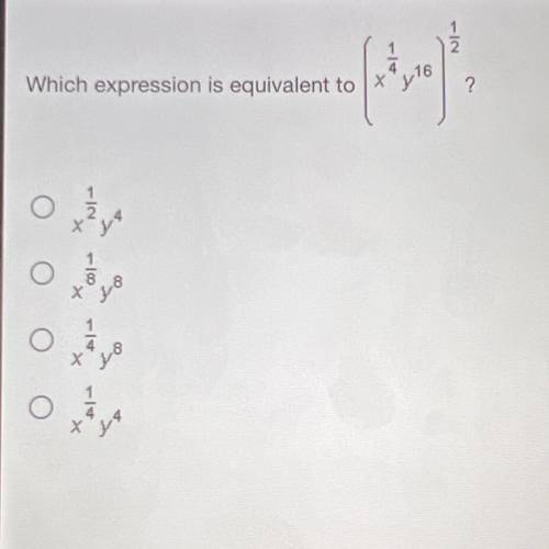 Which expression is equivalent to…