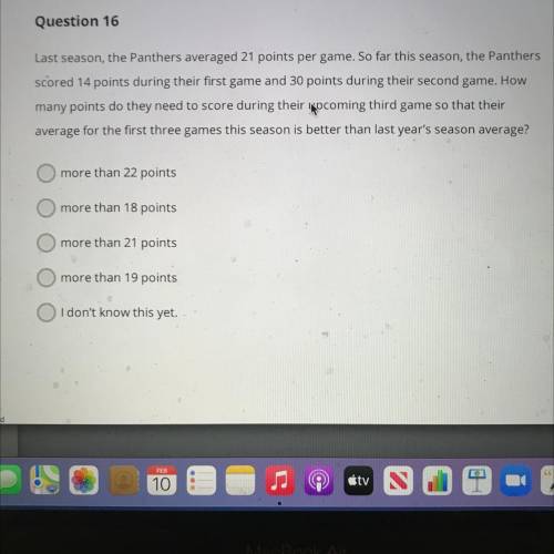 I need help on question 16