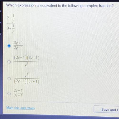 Which expression is equivalent to the following complex fraction?