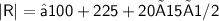 \sf{ | R | =√ 100 + 225 + 20 × 15 × 1/2}