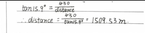 The angle of depression from one mountain summit to another is 15.9°. If the two mountains differ in